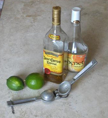 Margarita ingredients for a Mexico Vacation