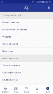 Info Tab on Vidanta App