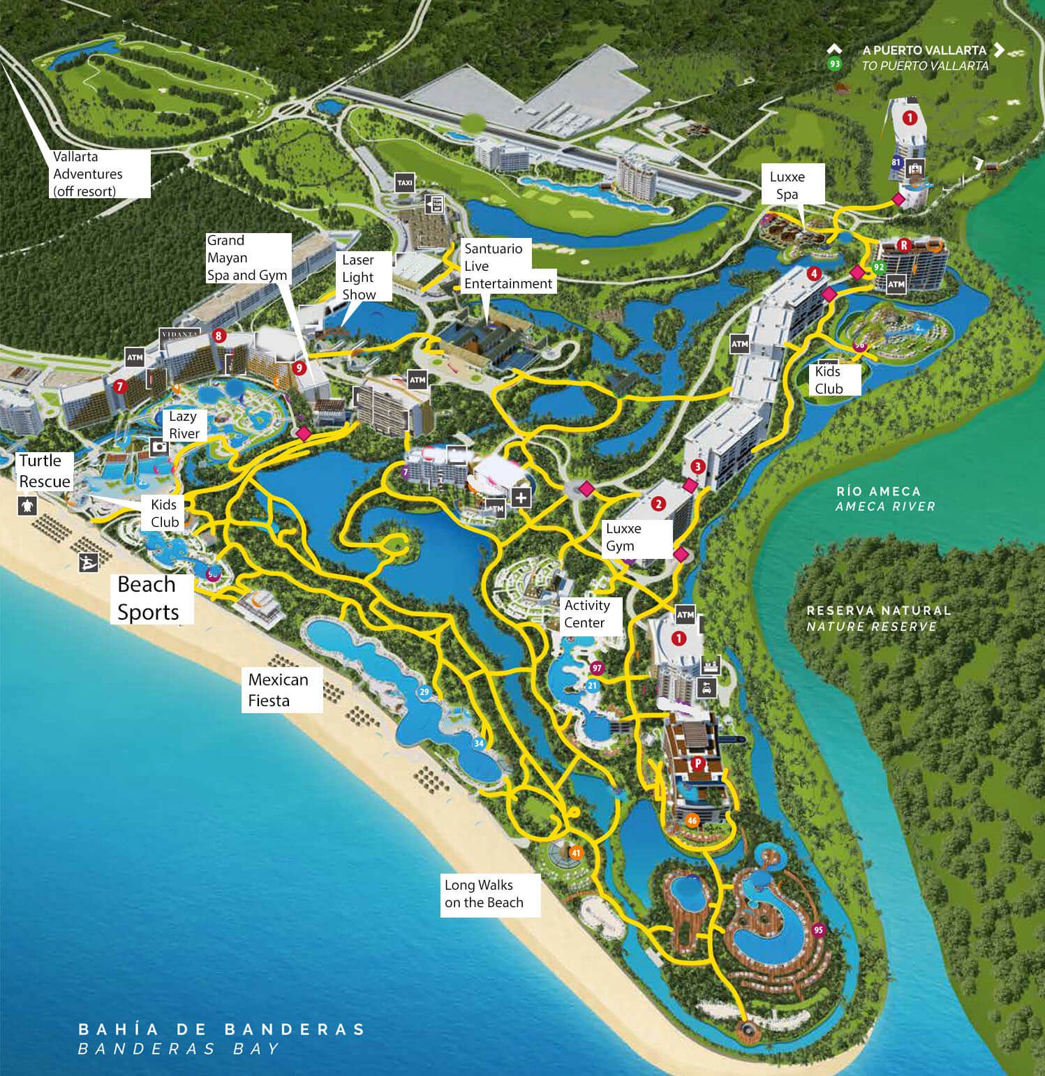 map of activities vidanta Nuevo Vallarta