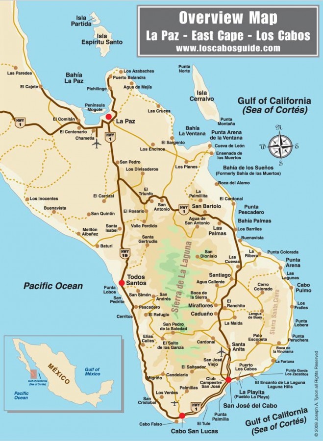 los cabos detailed map