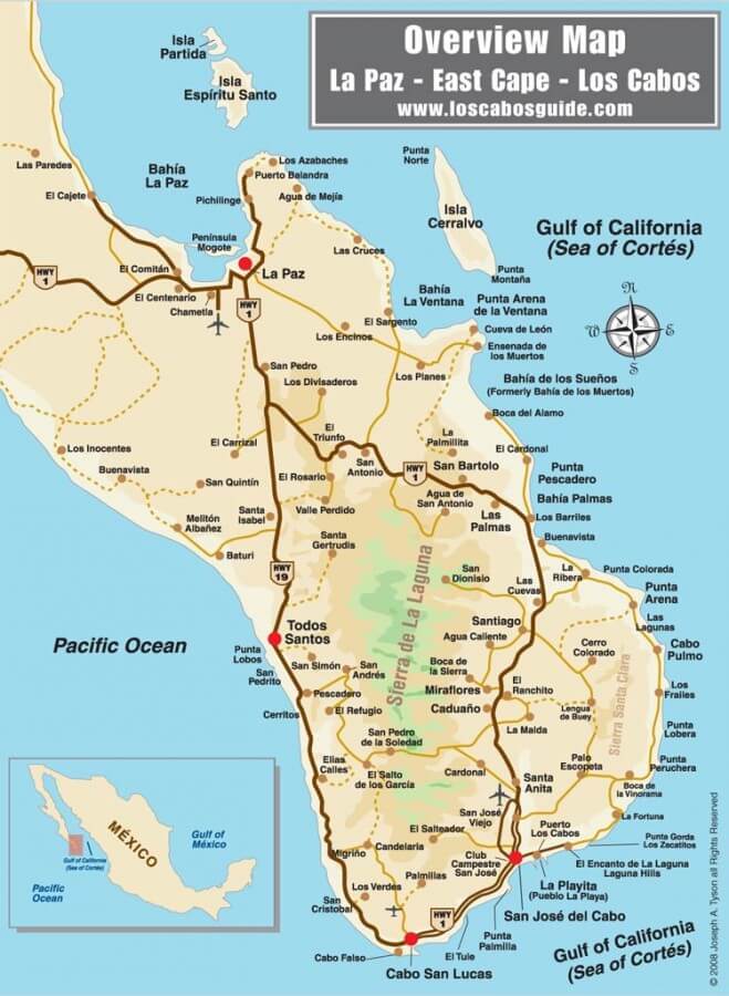 los cabos detailed map