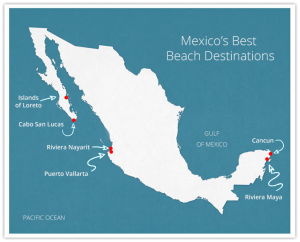 Puerto Vallarta and Riviera Maya map