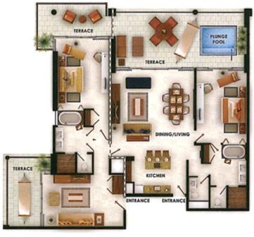 Vidanta Grand Luxxe Villa 2 Bedroom floorplan